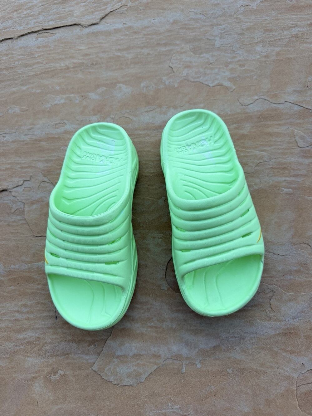 Hoka Ora Recovery Womens size 7 shoes Green Foam Cushioned Slip On sandals